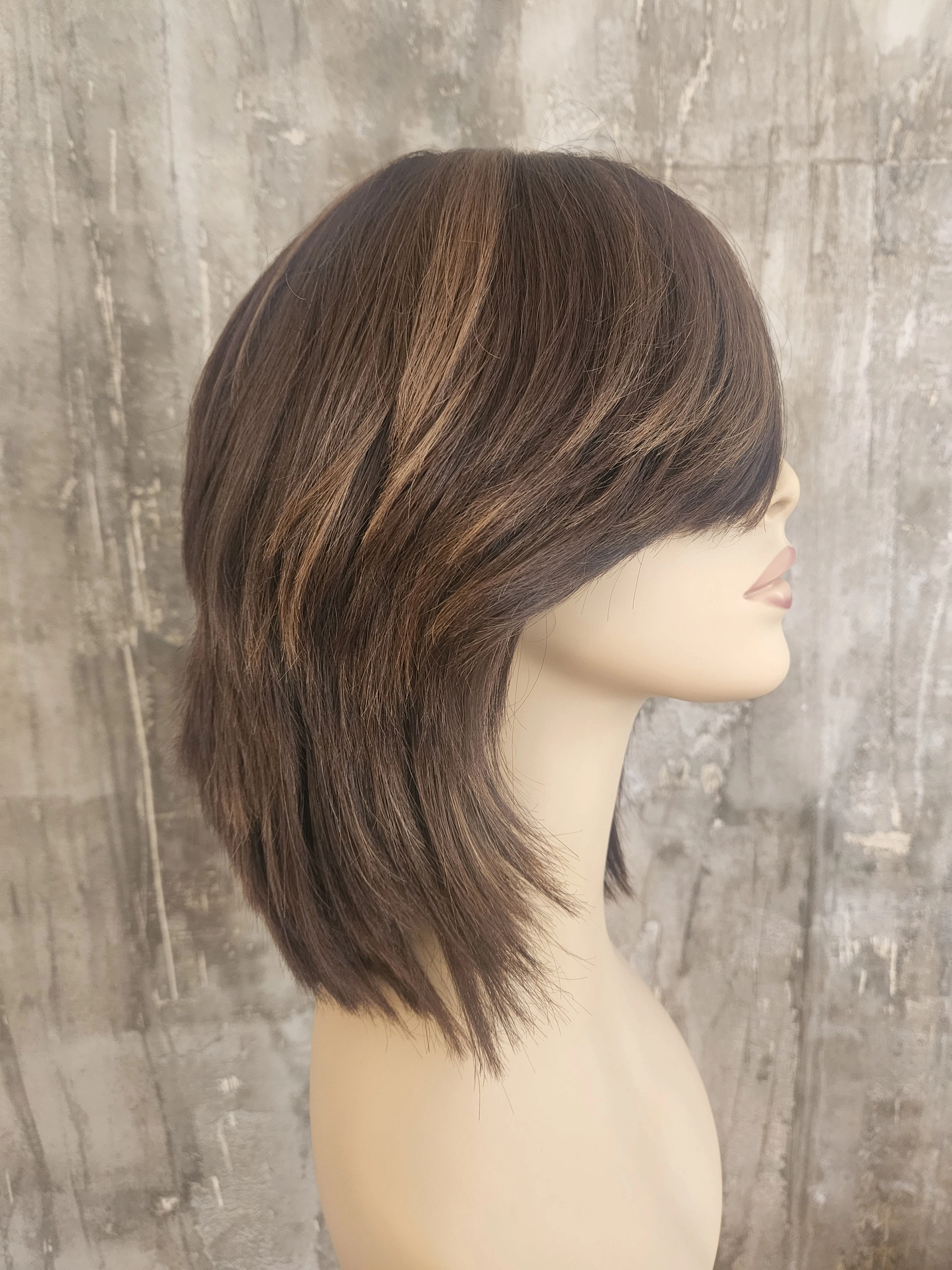 100% EUROPEAN NATURAL HUMAN HAIR 15" HIGHLIGHTED BROWN 8 LYR-014