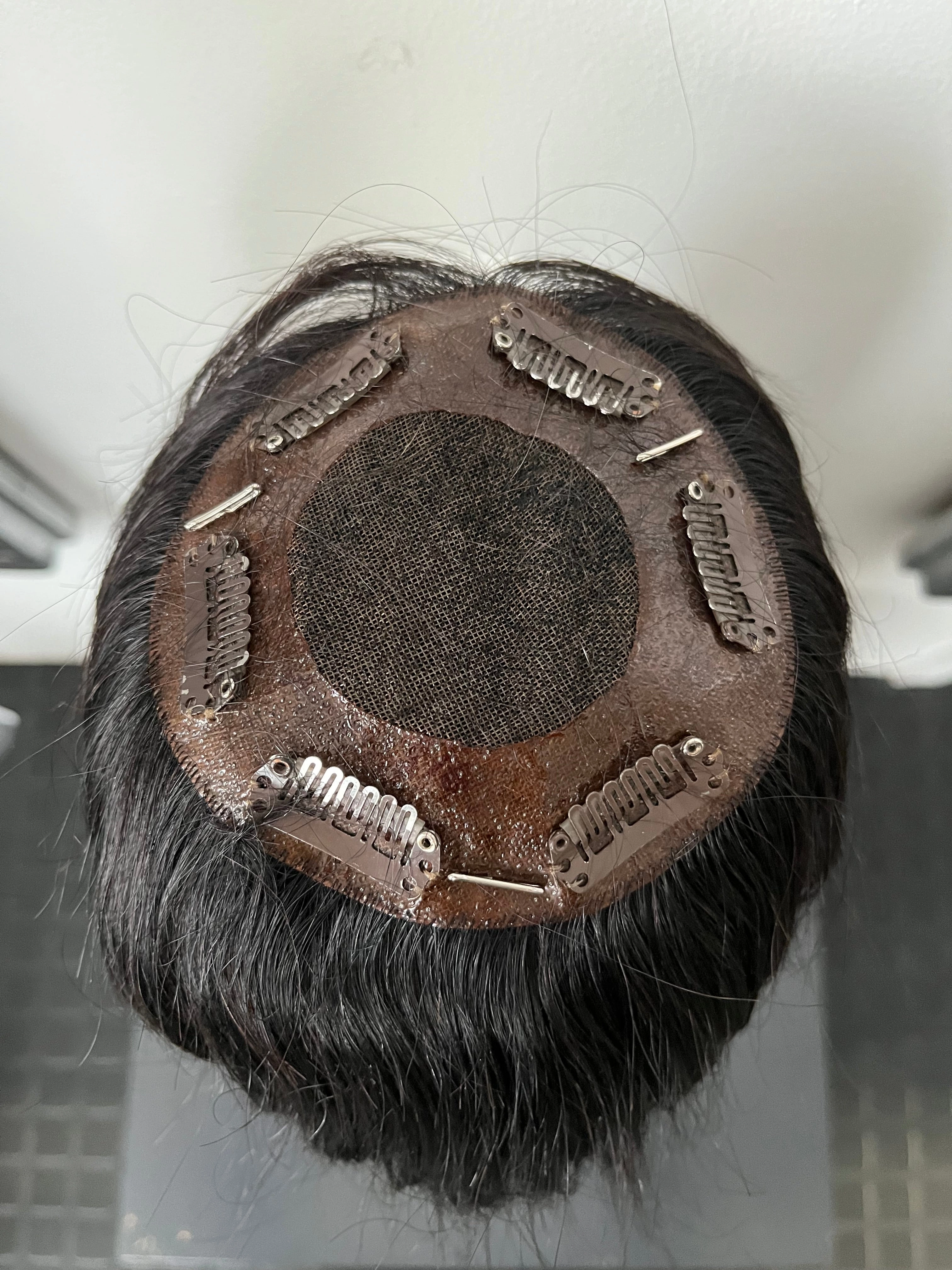 100% NATURAL VIRGIN EUROPEAN HUMAN HAIR MINI TOPPER 17" DARK BROWN