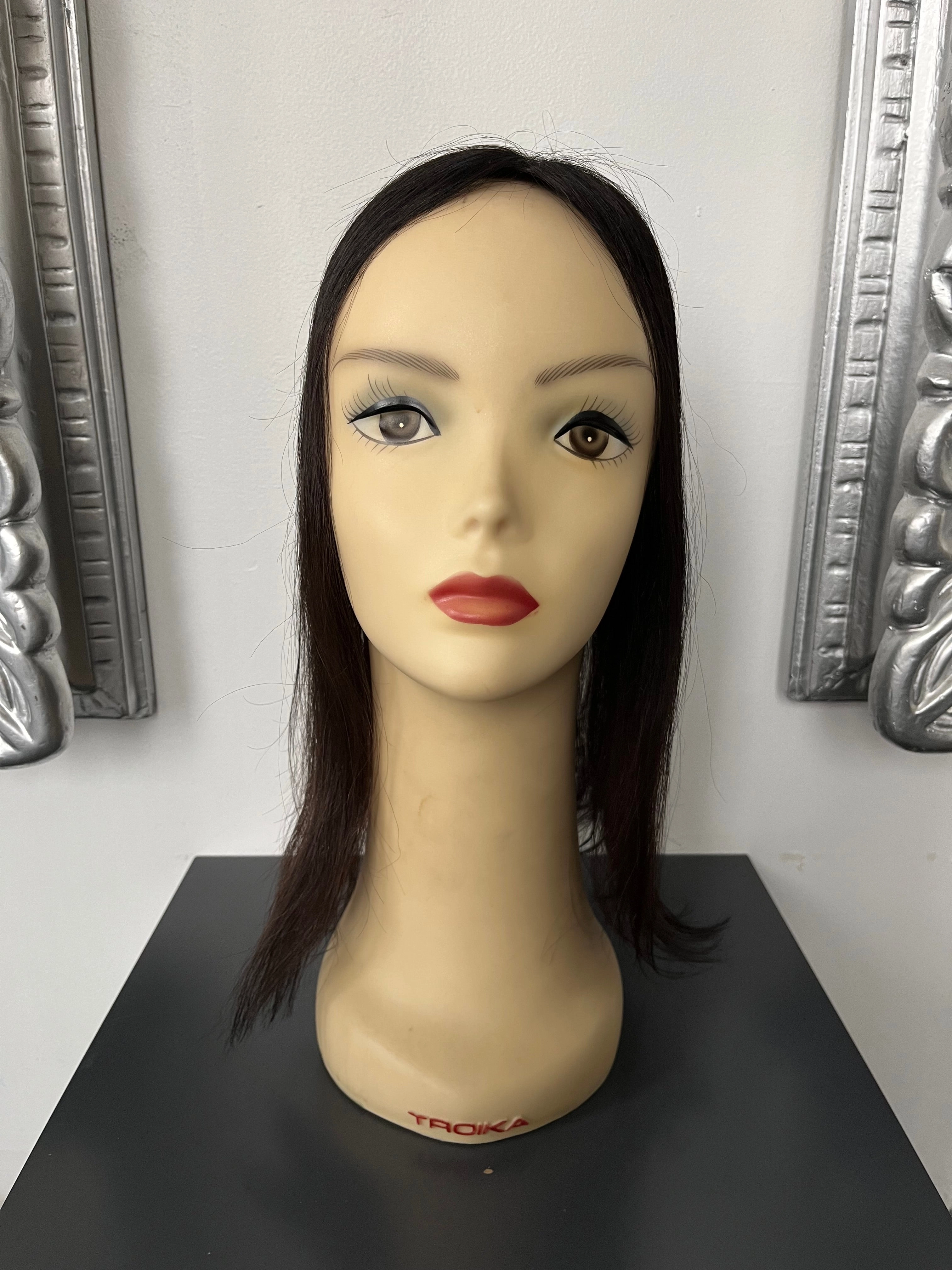 100% NATURAL VIRGIN EUROPEAN HUMAN HAIR MINI TOPPER 17" DARK BROWN