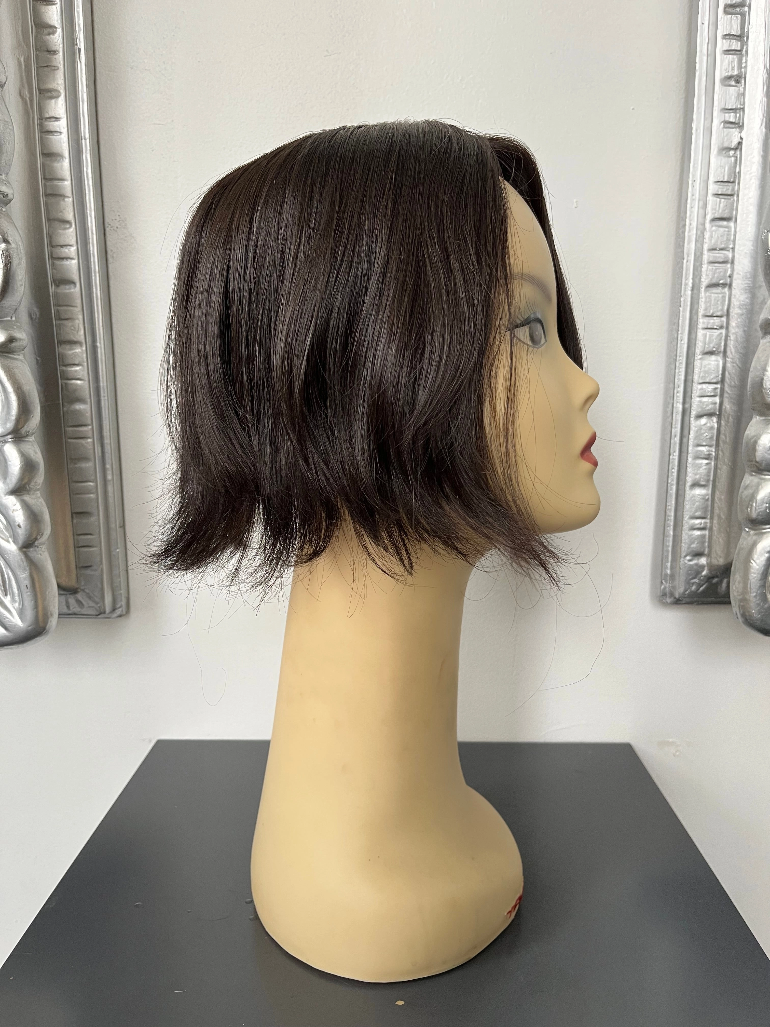 100% NATURAL VIRGIN EUROPEAN HUMAN HAIR TOPPER 10" BROWN