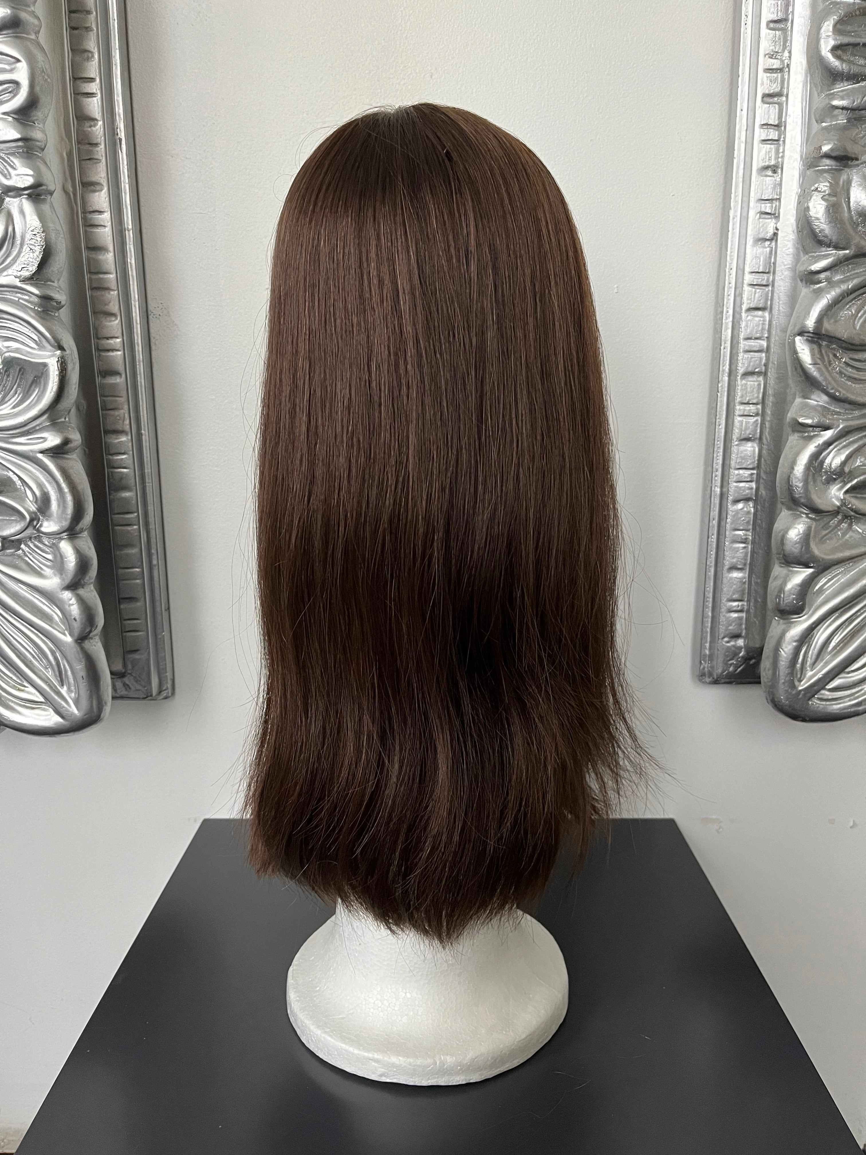 100% NATURAL VIRGIN EUROPEAN HUMAN HAIR TOPPER 16" LIGHT BROWN