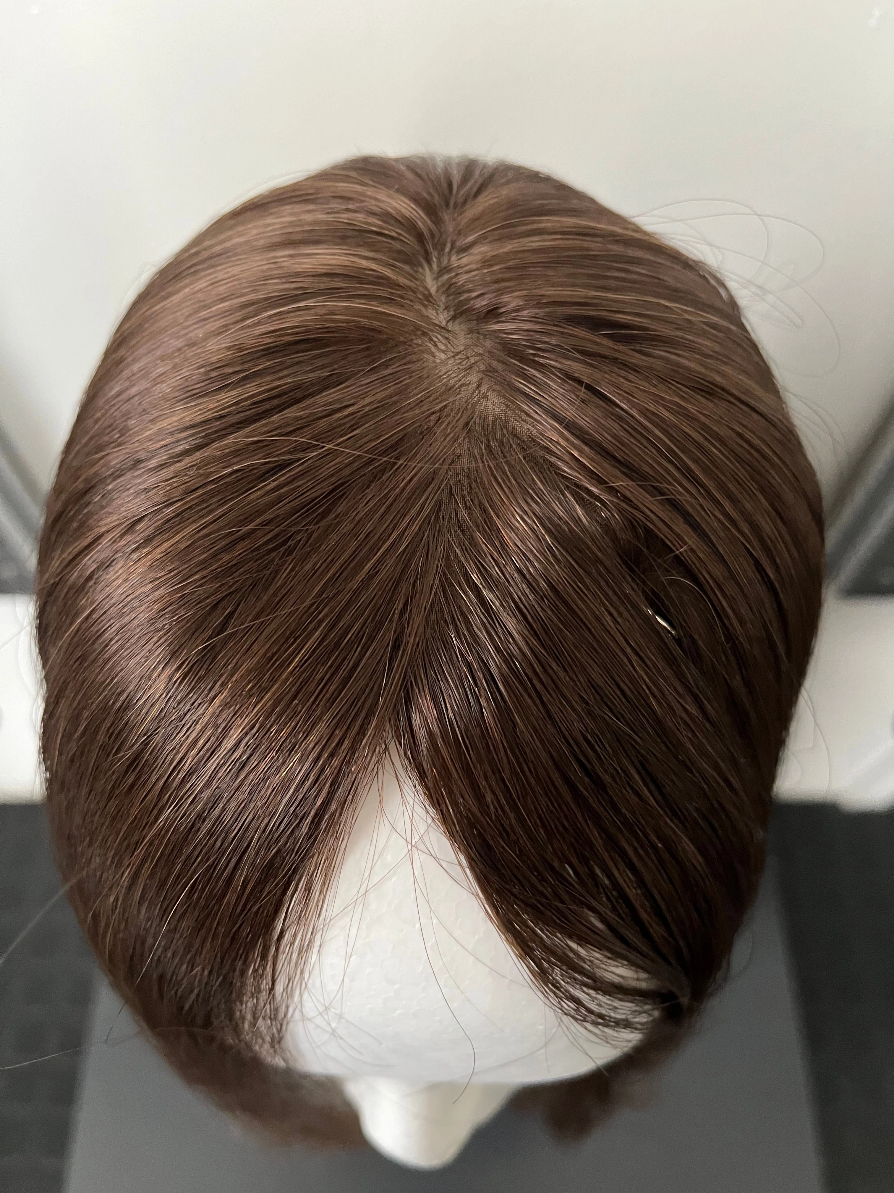100% NATURAL VIRGIN EUROPEAN HUMAN HAIR TOPPER 16" LIGHT BROWN