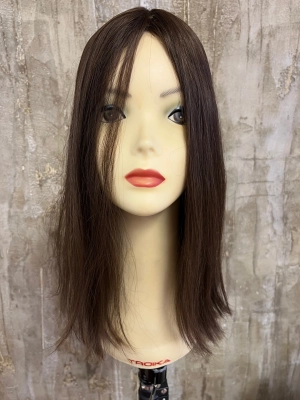 100% NATURAL VIRGIN EUROPEAN HUMAN HAIR TOPPER 16" LIGHT BROWN