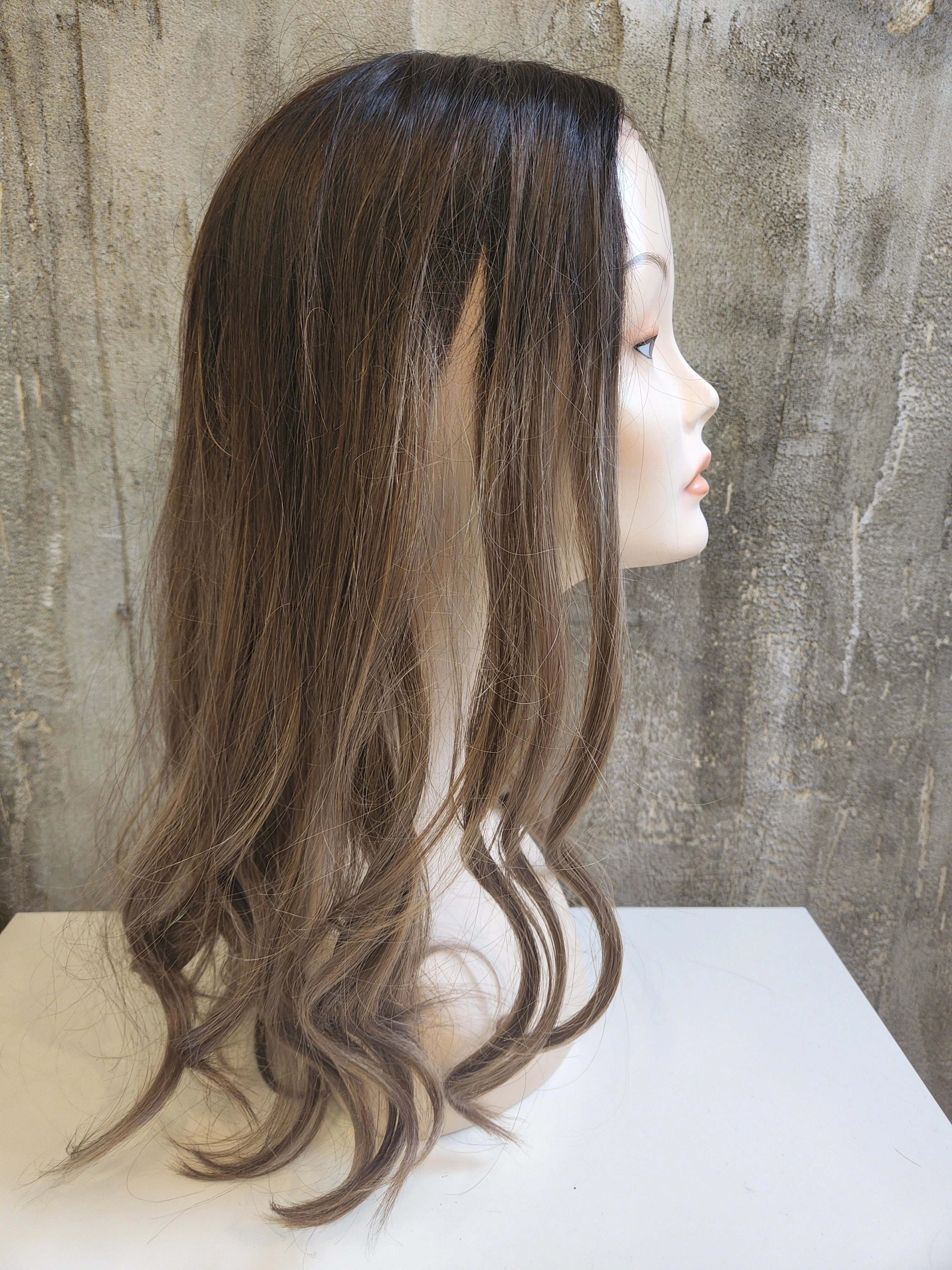 100% NATURAL VIRGIN EUROPEAN HUMAN HAIR TOPPER 20" OMBRE