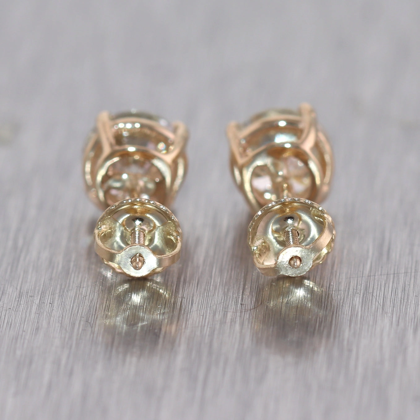 14k Yellow Gold 2.08ctw Diamond Stud Earrings