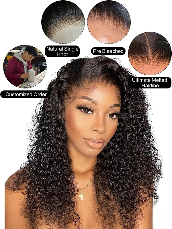 24hrs shipping Chinalacewig Brazilian Virgin Hair Glueless 360 HD Lace Wigs With Bleached Knots NCF170