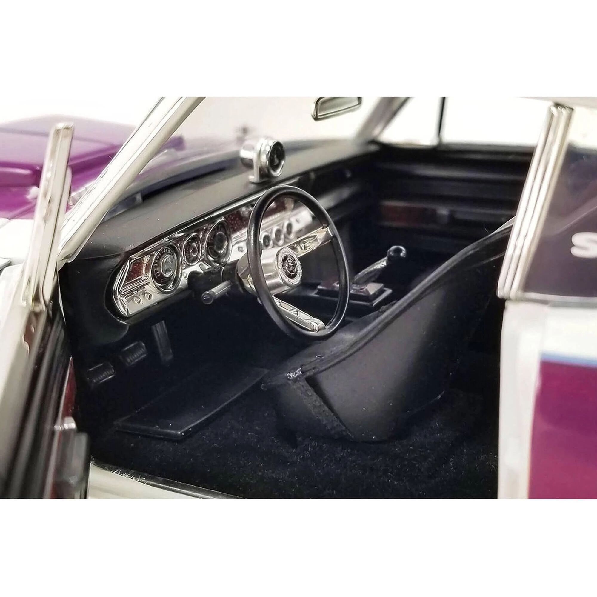 Acme 1/18 Diecast Model Car - 1968 Plymouth Barracuda Purple Metallic and White