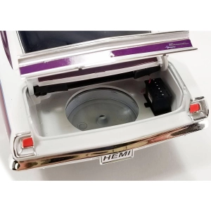 Acme 1/18 Diecast Model Car - 1968 Plymouth Barracuda Purple Metallic and White