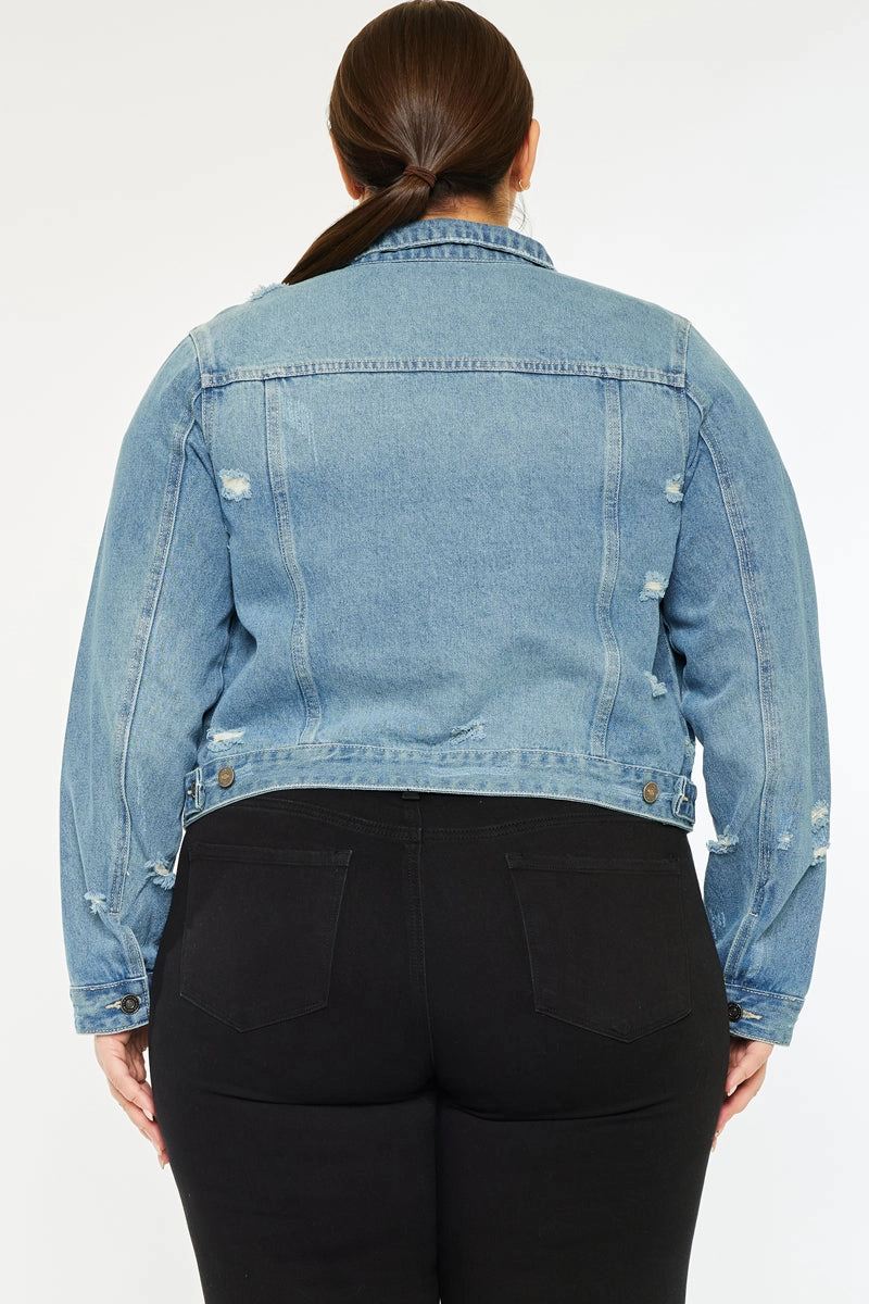 Aria Classic Trucker Denim Jacket (Plus Size)