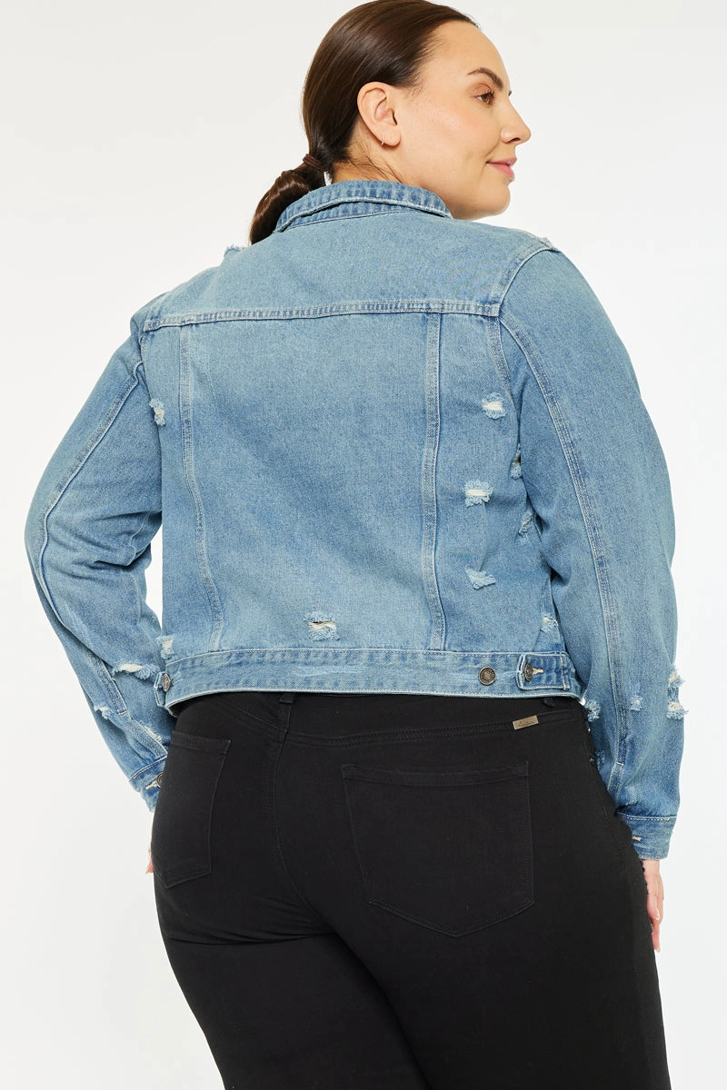 Aria Classic Trucker Denim Jacket (Plus Size)