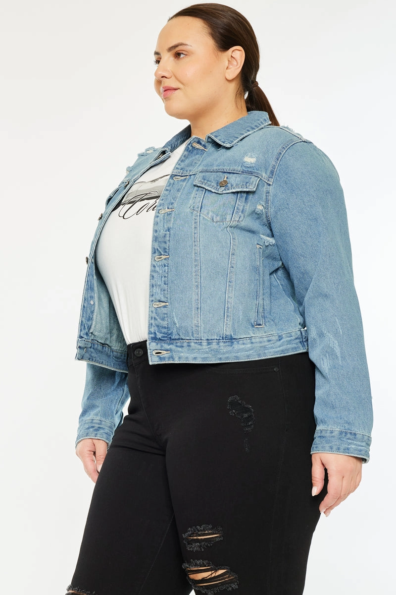 Aria Classic Trucker Denim Jacket (Plus Size)