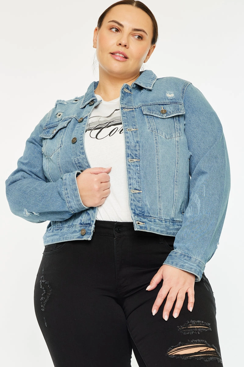 Aria Classic Trucker Denim Jacket (Plus Size)