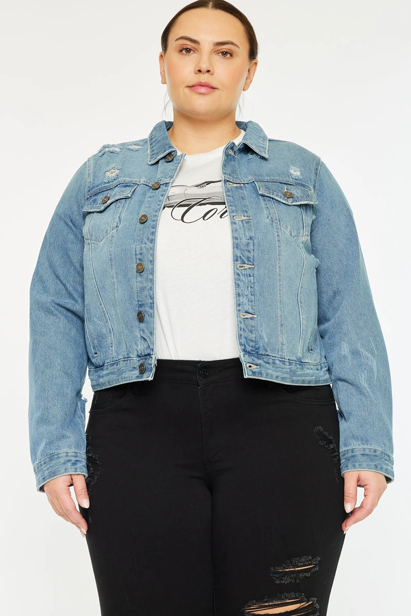Aria Classic Trucker Denim Jacket (Plus Size)