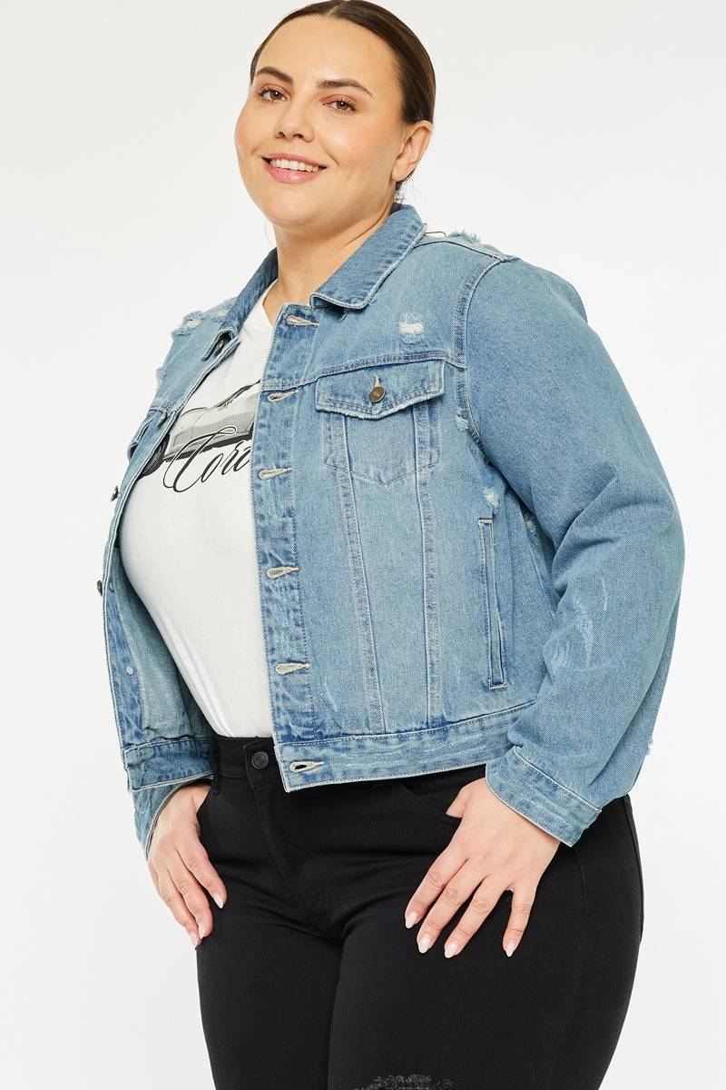 Aria Classic Trucker Denim Jacket (Plus Size)
