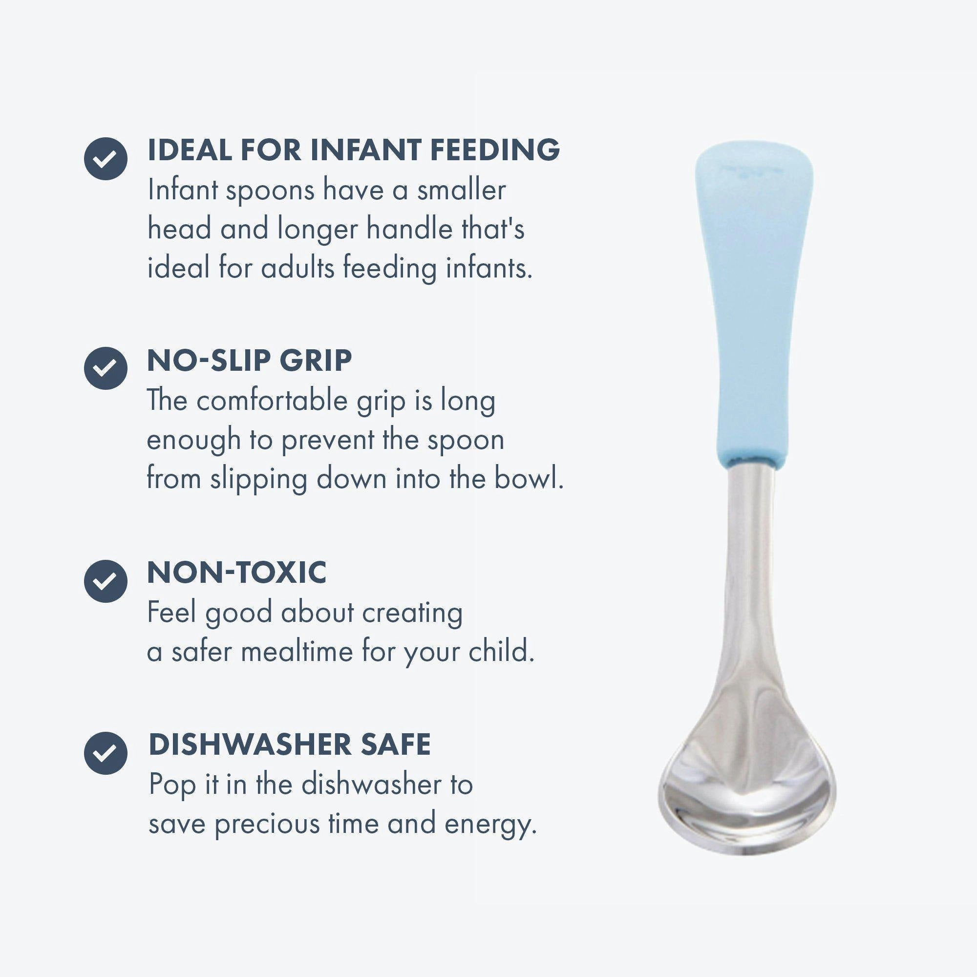 Avanchy Stainless Steel Baby Bowl with Spoon Combo   Air Tight Lid - Blue
