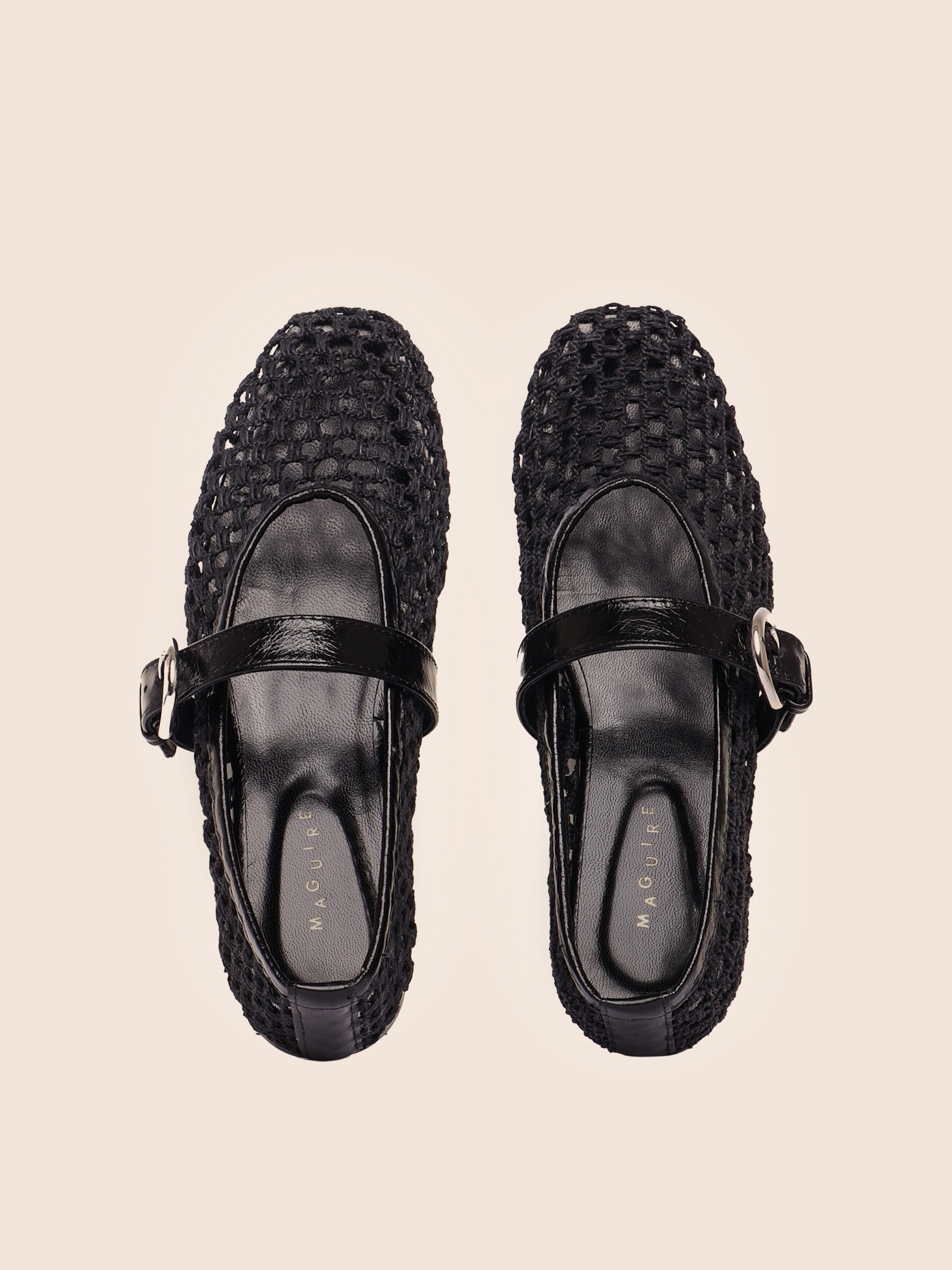 Aveiro Black Woven Ballerina