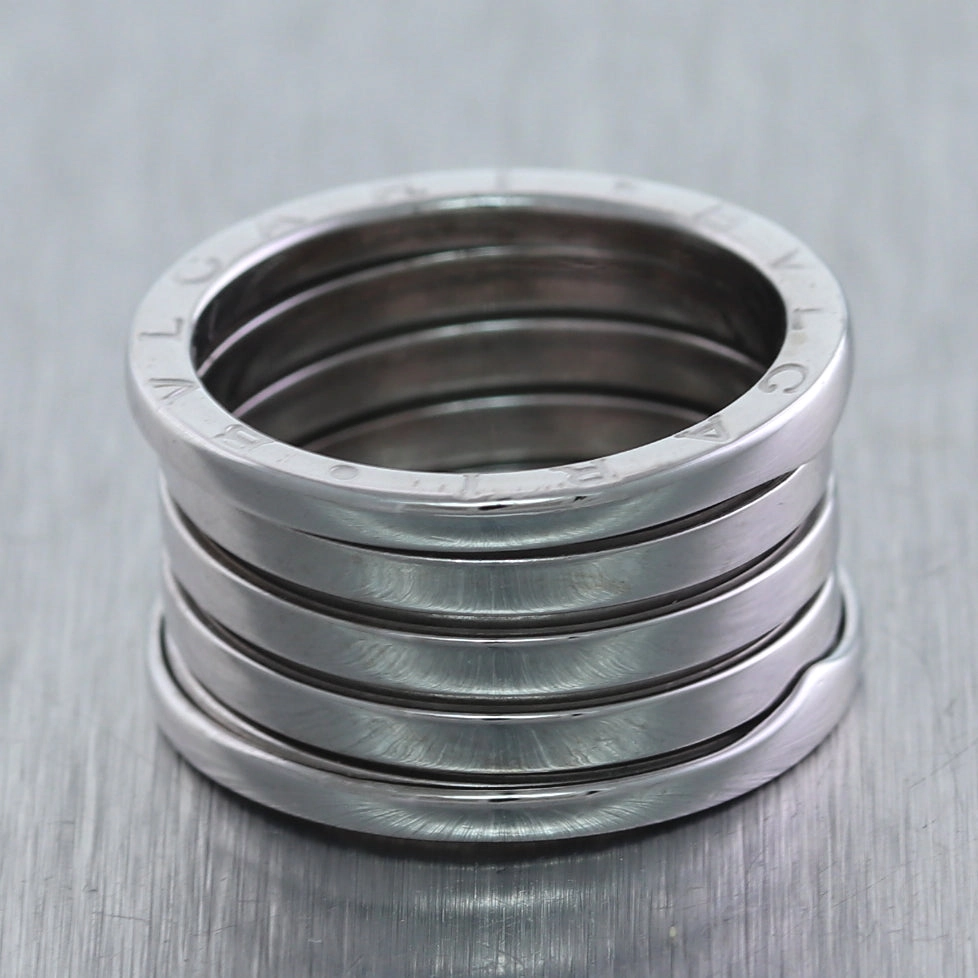 Bulgari 18k White Gold B.Zero1 Four Row Band Ring