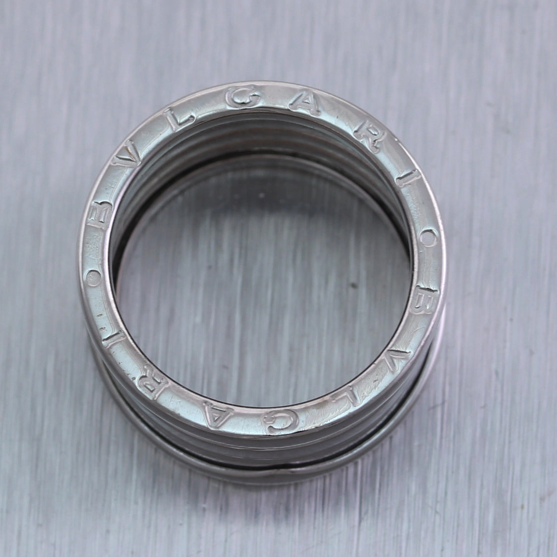 Bulgari 18k White Gold B.Zero1 Four Row Band Ring