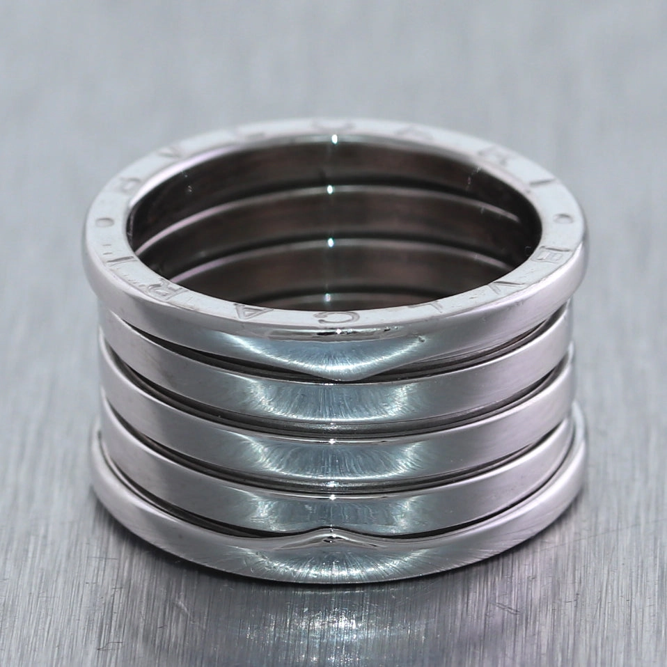 Bulgari 18k White Gold B.Zero1 Four Row Band Ring