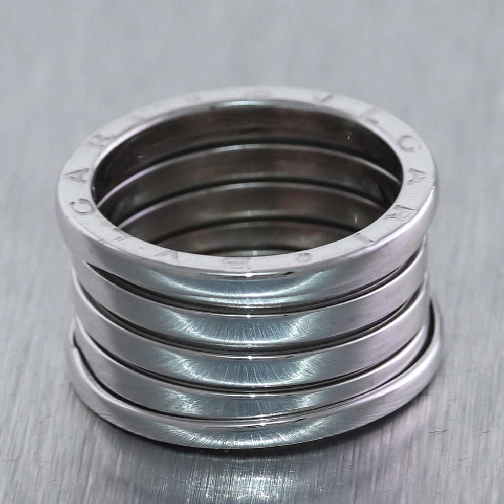 Bulgari 18k White Gold B.Zero1 Four Row Band Ring