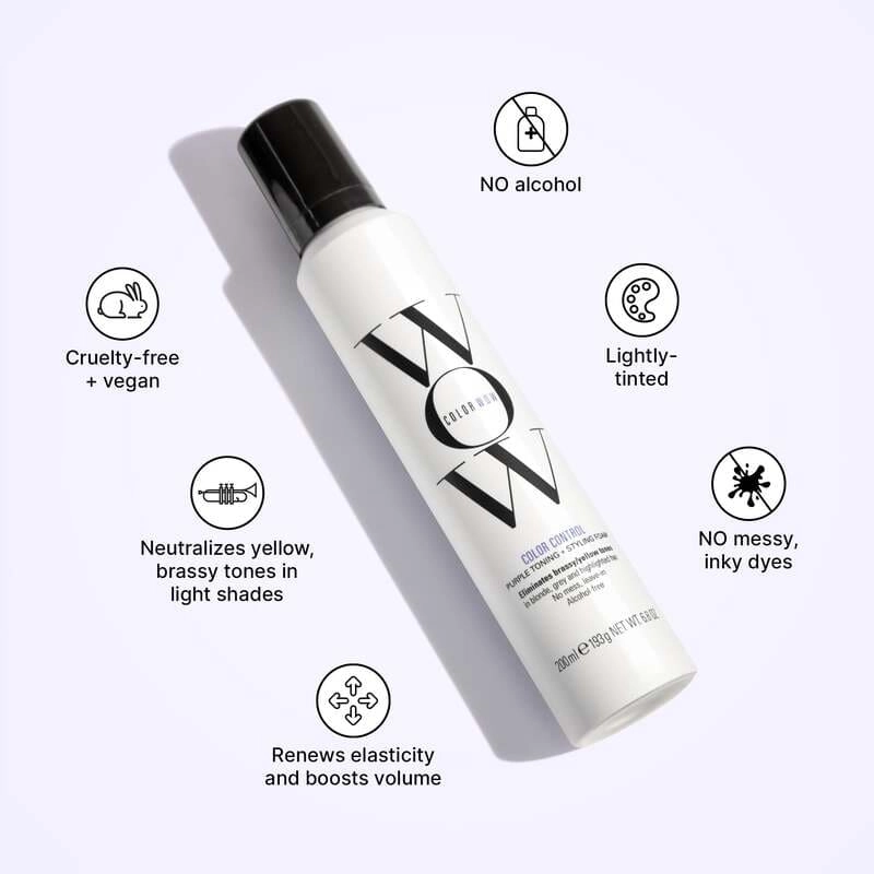Color Wow Color Control Purple Toning   Styling Foam For Lightened Hair