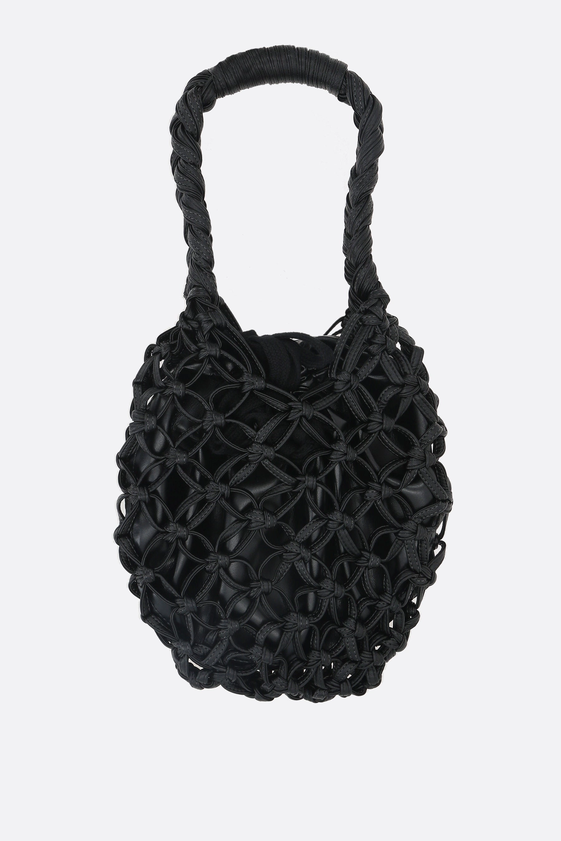 crochet eco-leather handbag