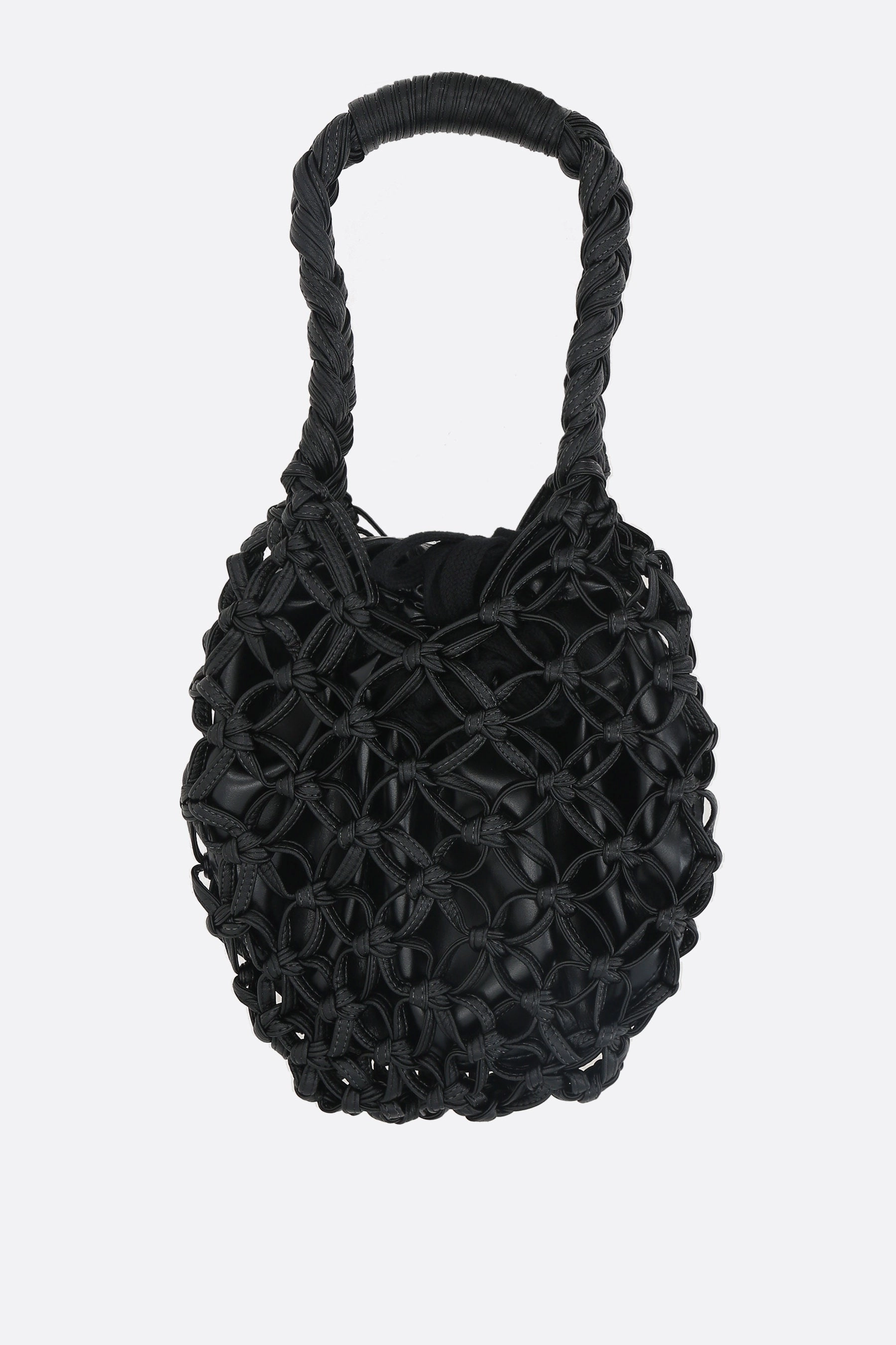 crochet eco-leather handbag