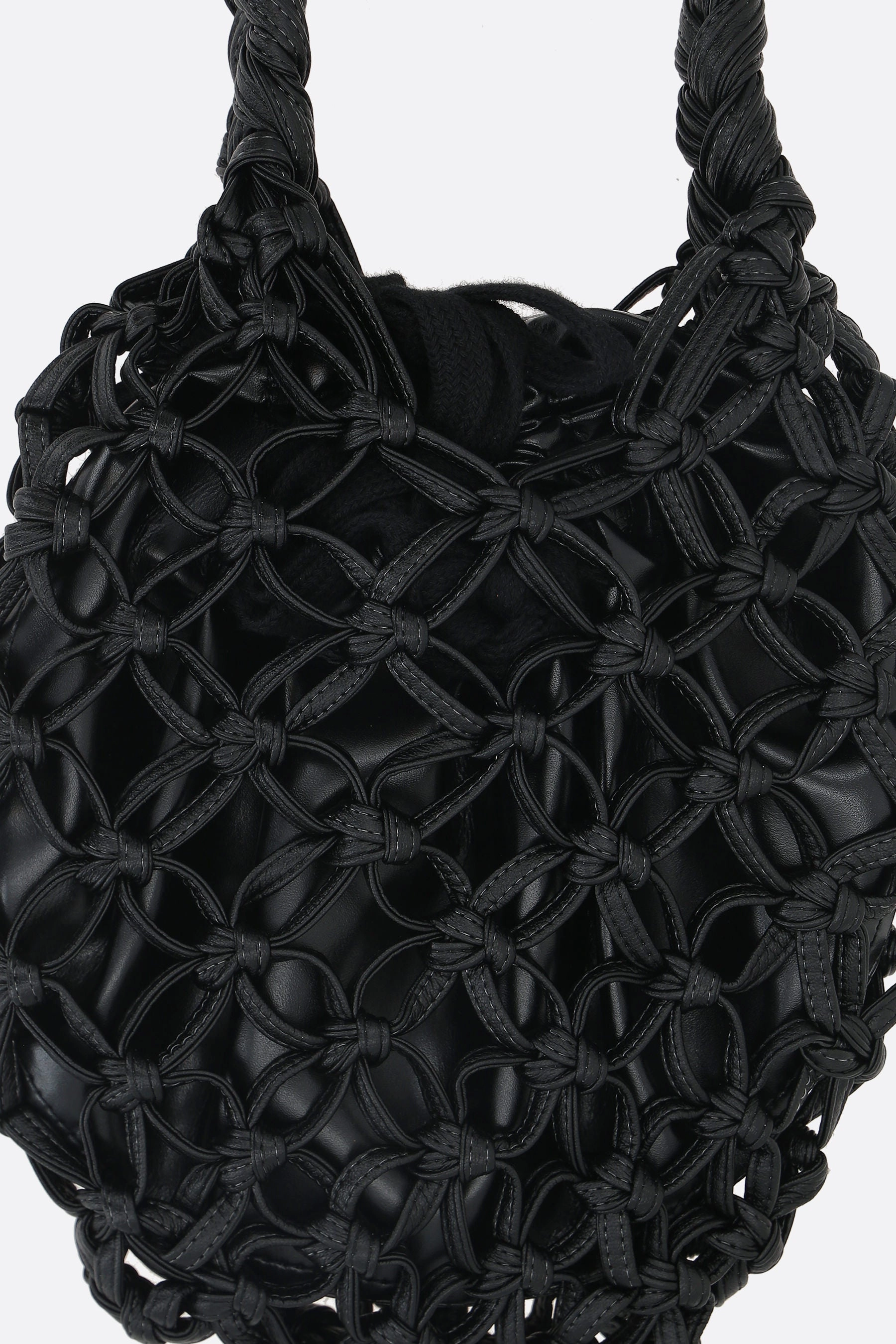 crochet eco-leather handbag