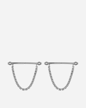 Crystal Barbells Large Silver