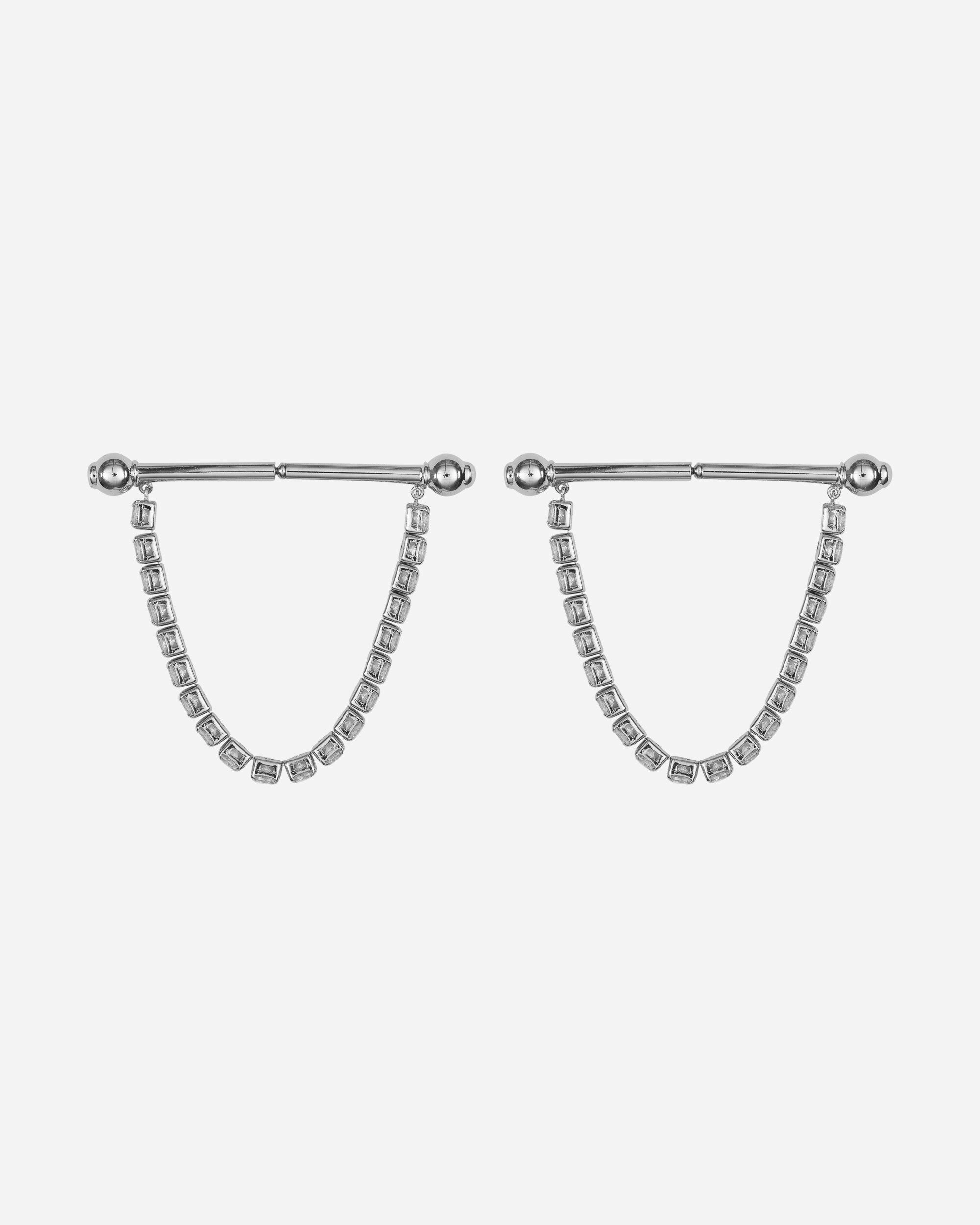 Crystal Barbells Large Silver