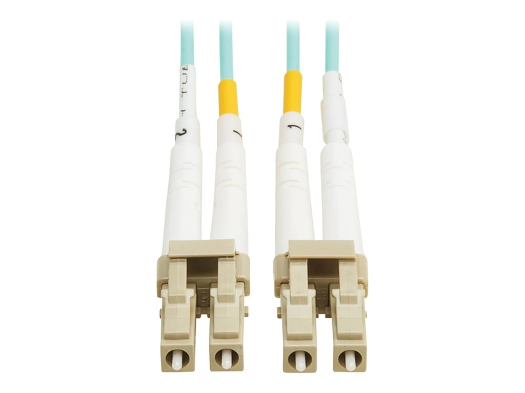 Eaton Tripp Lite Series 10Gb/40Gb/100Gb Duplex Multimode 50/125 OM4 LSZH Fiber Patch Cable (LC/LC), Aqua, 3M (9.8 ft.), TAA - N820-03M-OM4TAA