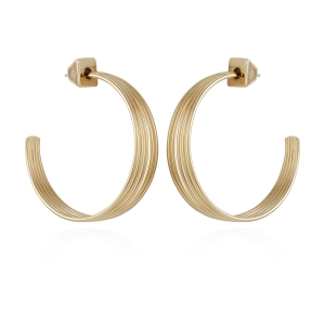 Goldtone Open Stacked Hoop Earrings