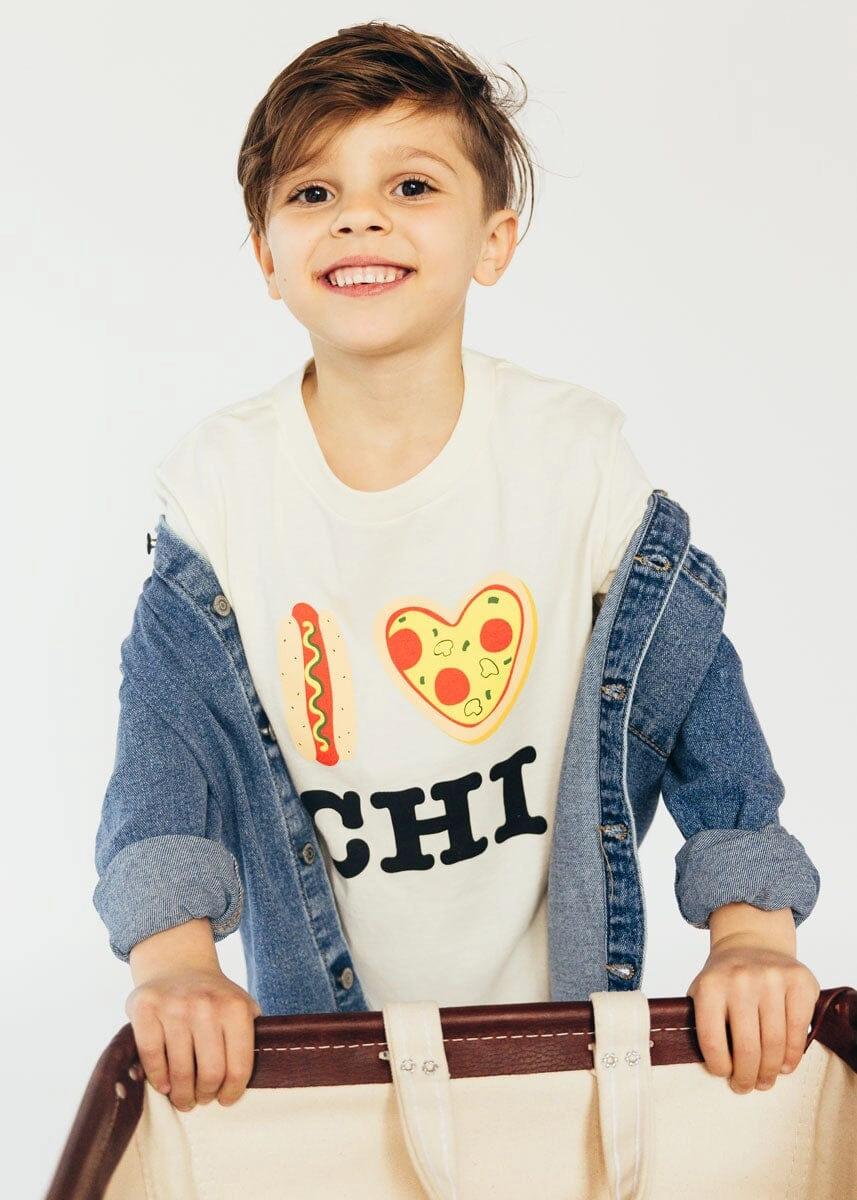 Hot Dog. Pizza. CHI Toddler Tee - Natural