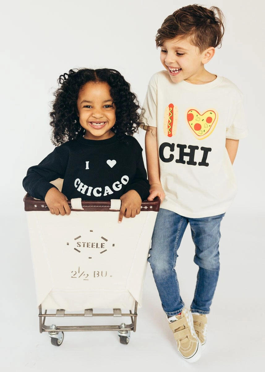 Hot Dog. Pizza. CHI Toddler Tee - Natural