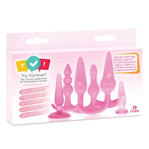 Icon Brands - Try Curious - Anal Plug Kit, Pink