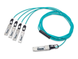 Legrand - 40GBase-AOC direct attach cable - QSFP  to SFP  - 10 m - fiber optic - IEEE 802.3/SFF-8431/SFF-8436/OM3 - halogen-free QSFP4X10G-AOC10M-A