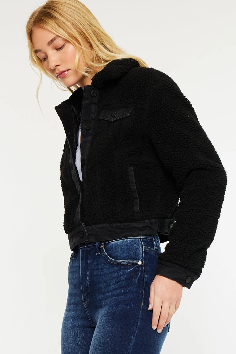Monet Cropped Sherpa Jacket