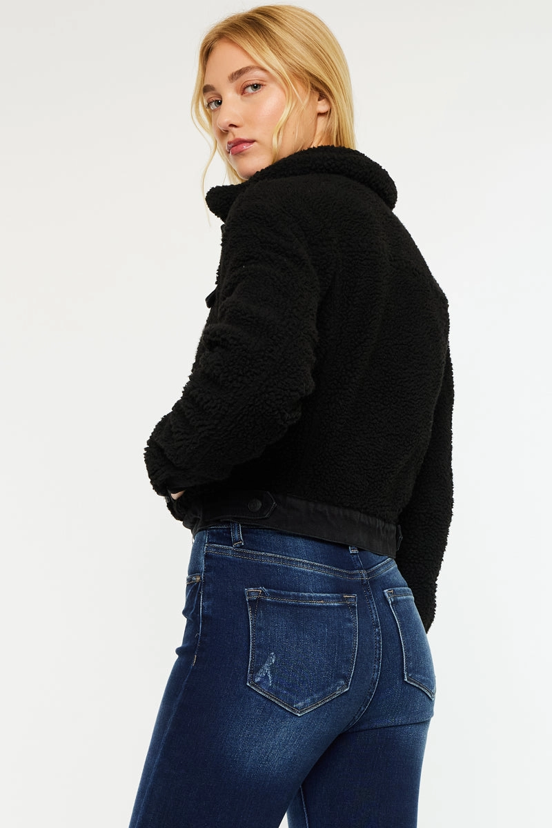 Monet Cropped Sherpa Jacket