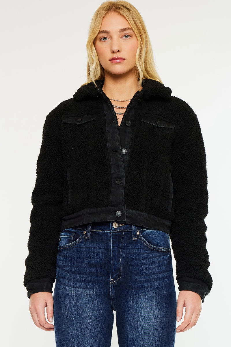 Monet Cropped Sherpa Jacket