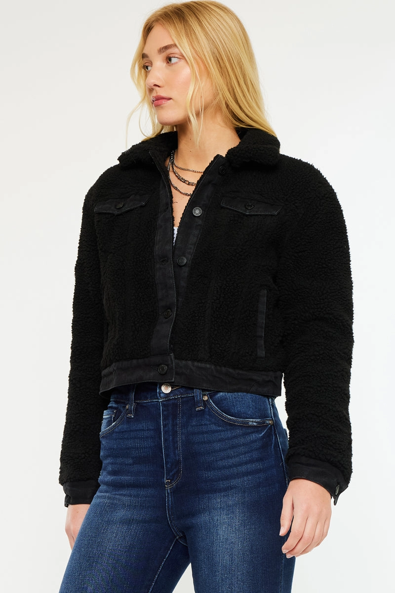 Monet Cropped Sherpa Jacket