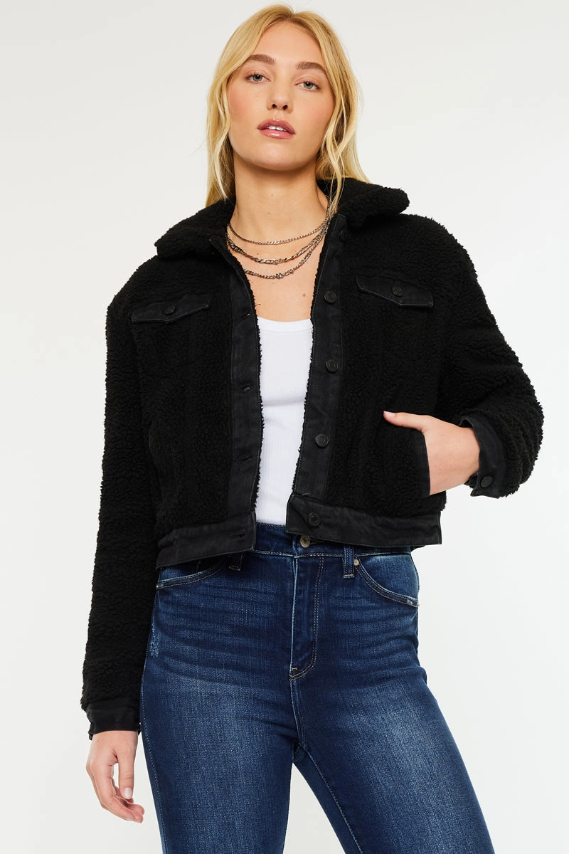 Monet Cropped Sherpa Jacket