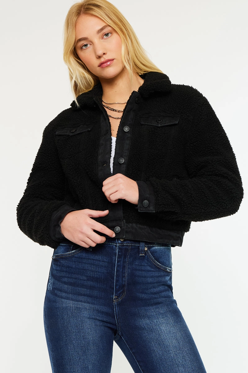 Monet Cropped Sherpa Jacket