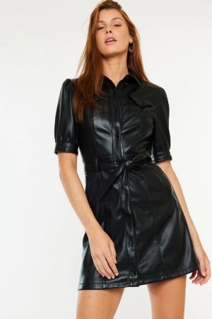 Neva Faux Leather Dress