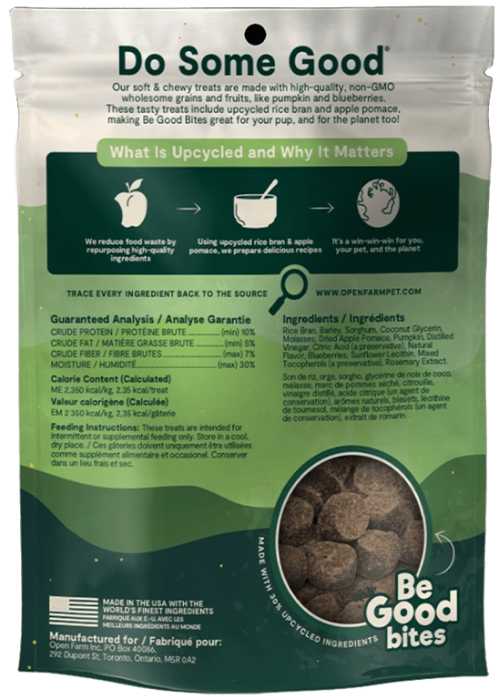 Open Farm Be Good Bites Plant and Pumpkin Dog Treats