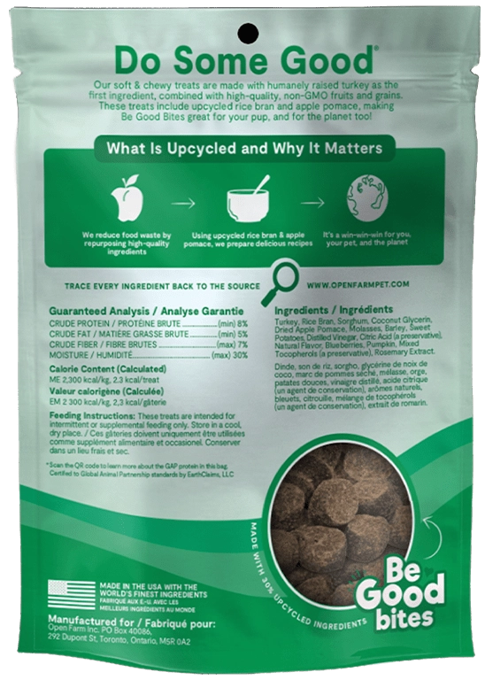 Open Farm Be Good Bites Turkey Dog Treats