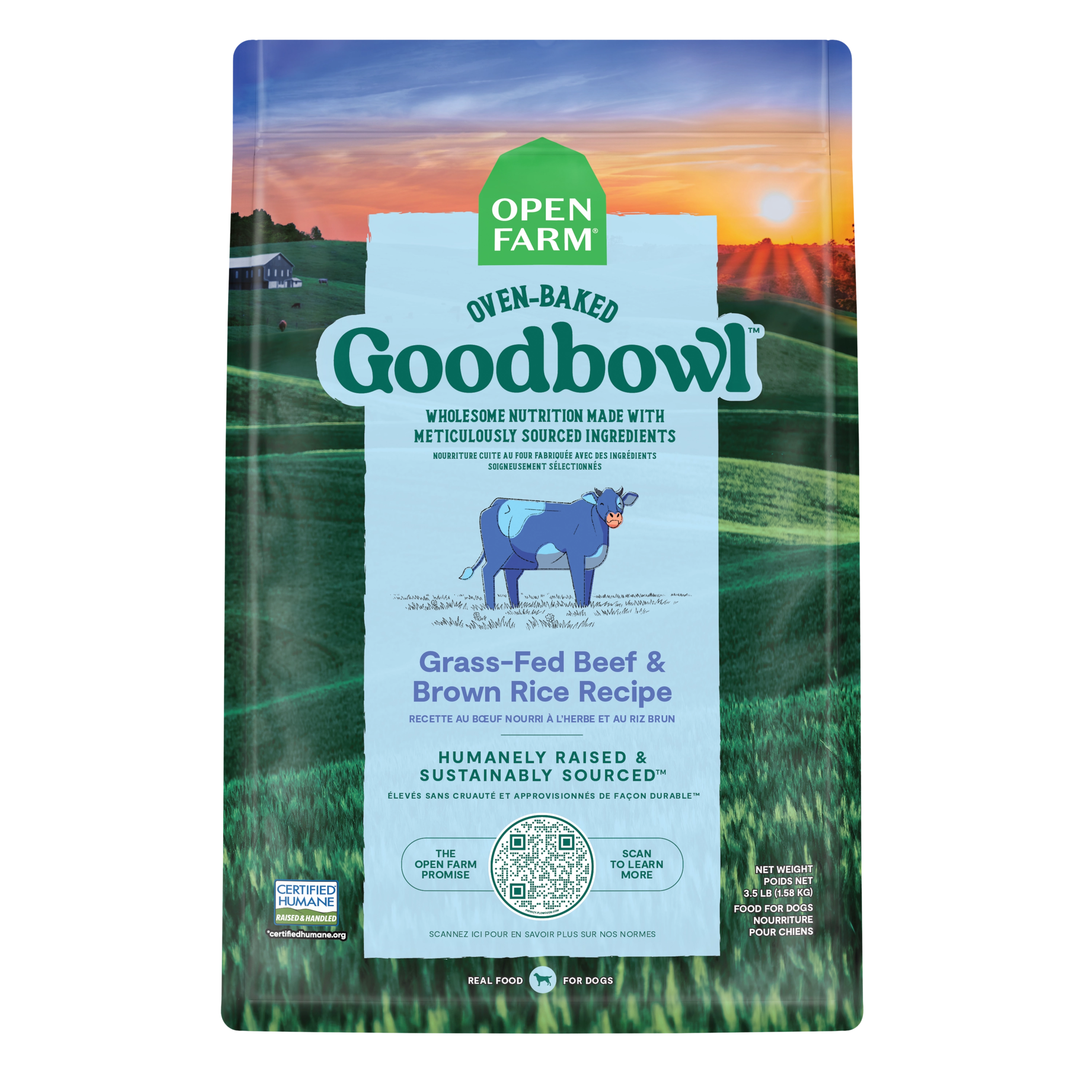 Open Farm Goodbowl Grass-Fed Beef and Brown Rice Recipe Baked Dry Dog Food