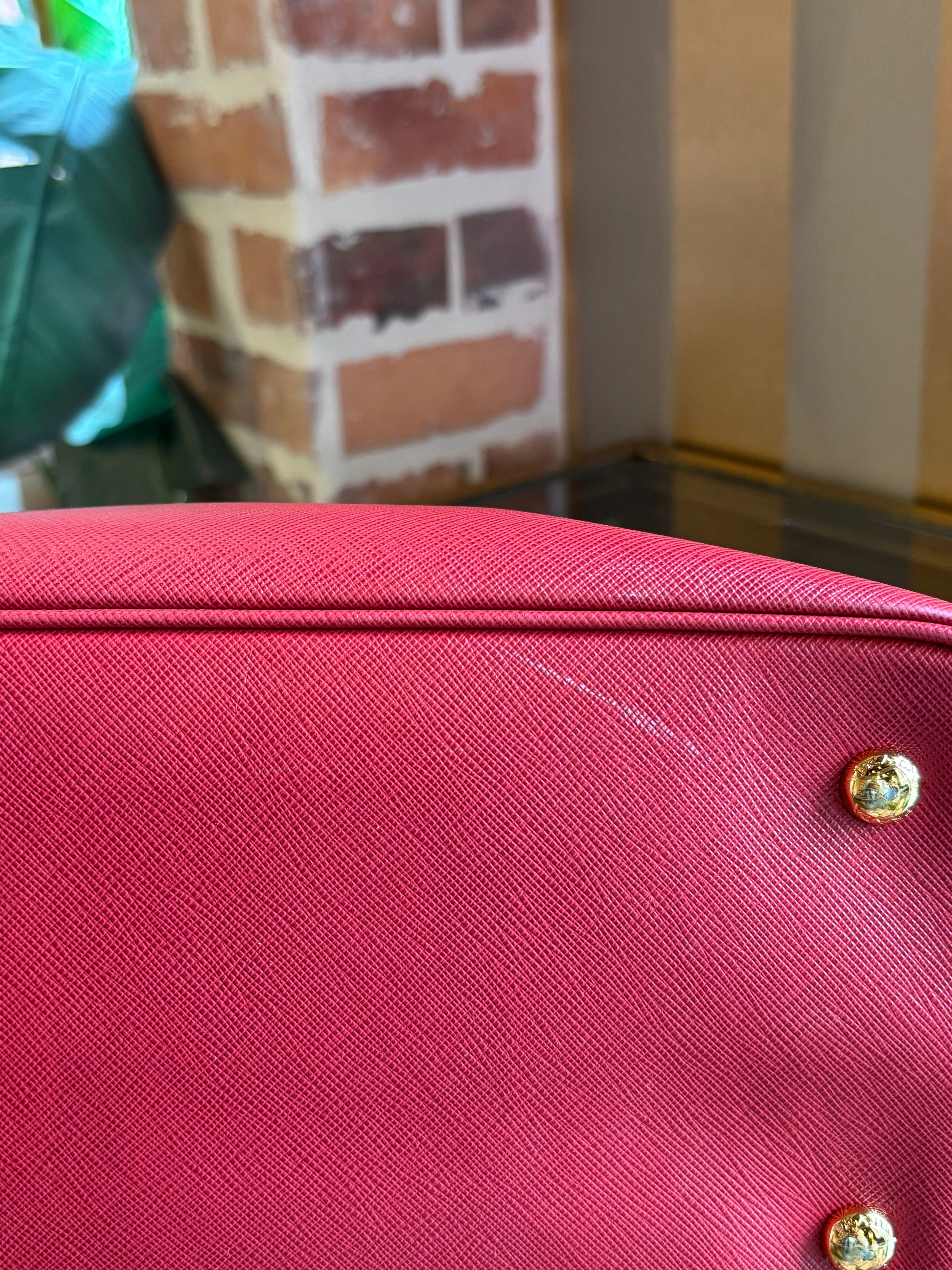 Prada Red Leather Saffiano Lux Galleria Tote ADI1172