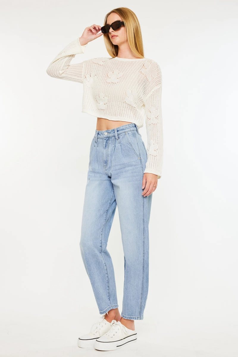 Rea Ultra High Rise Wide Tapered Fit Jeans
