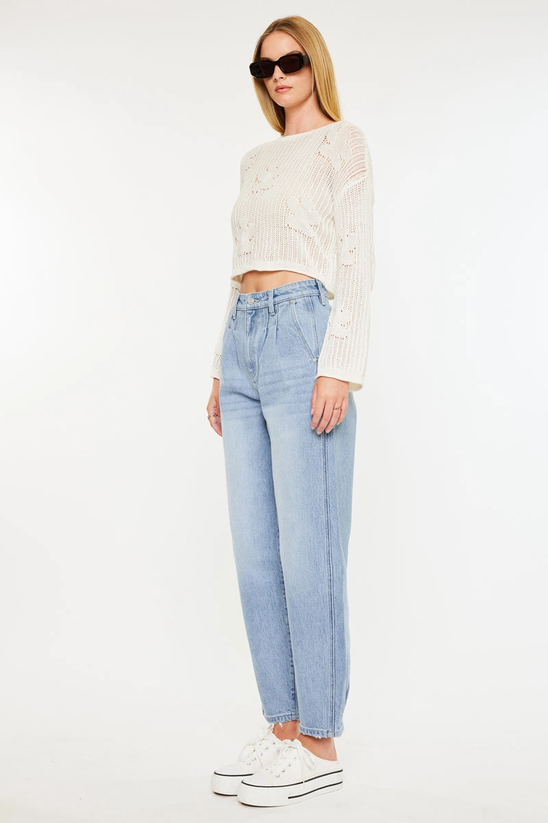 Rea Ultra High Rise Wide Tapered Fit Jeans