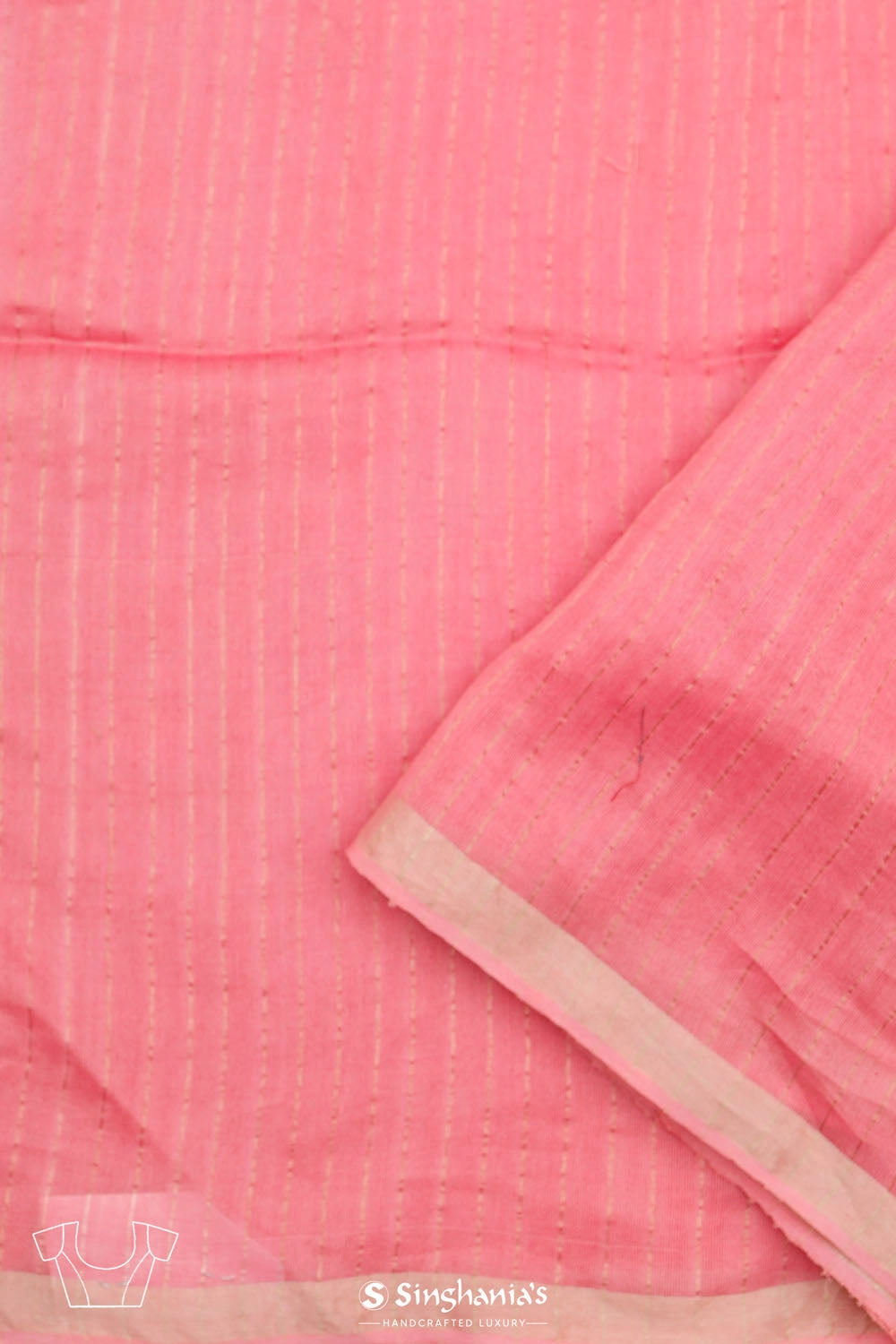 Schauss Pink Bailu Organza Saree With Zari Border